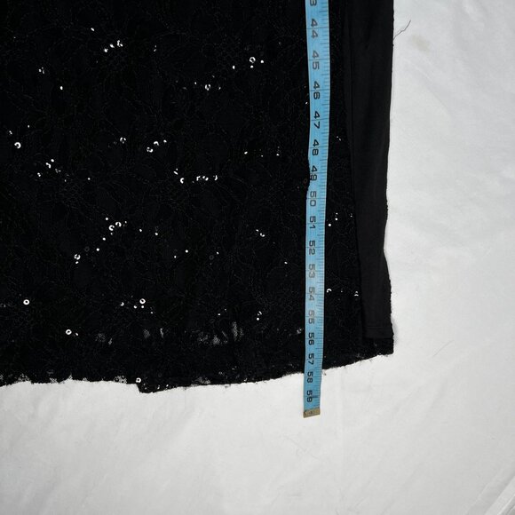 Lauren Ralph Lauren Black Lace Maxi Dress Evening Gown Sequin Detail Formal 2 - Picture 8 of 11